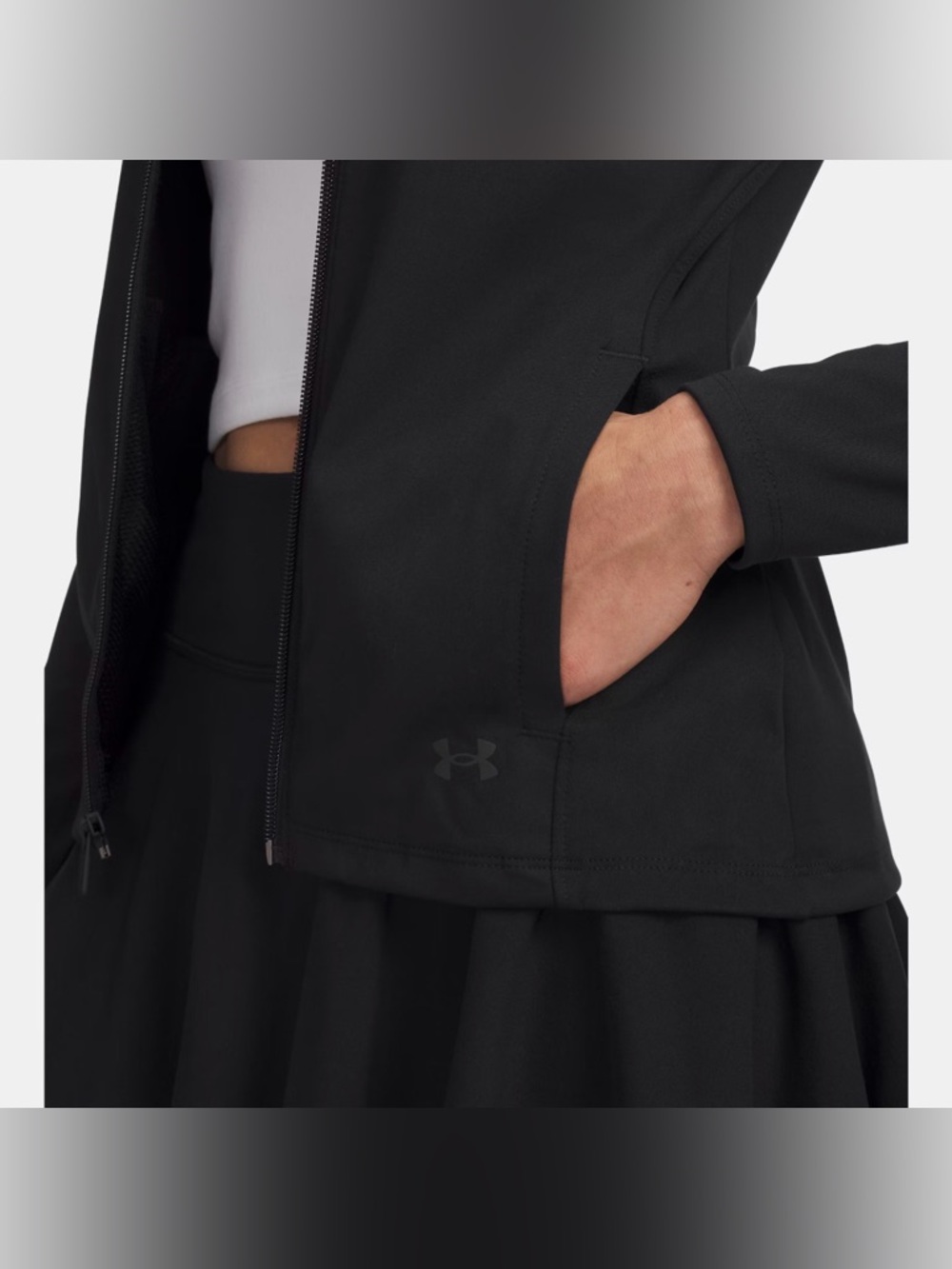 Under Armour Motion Black Full-Zip Training Jacket - Picture 3 of 6